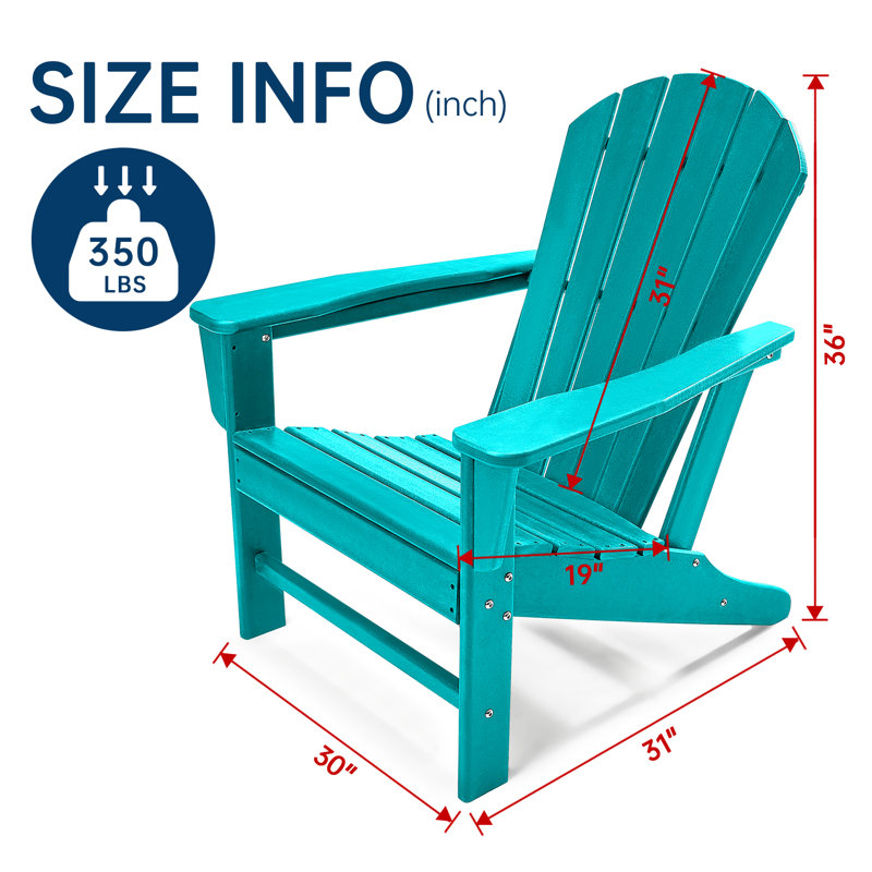 Alvertia Outdoor Adirondack Chair, Aqua