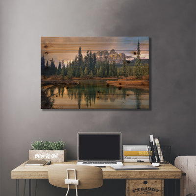 " Castle Mountain And Boreal Forest Reflected In Lake, Alberta, Canada " by Tim Fitzharris