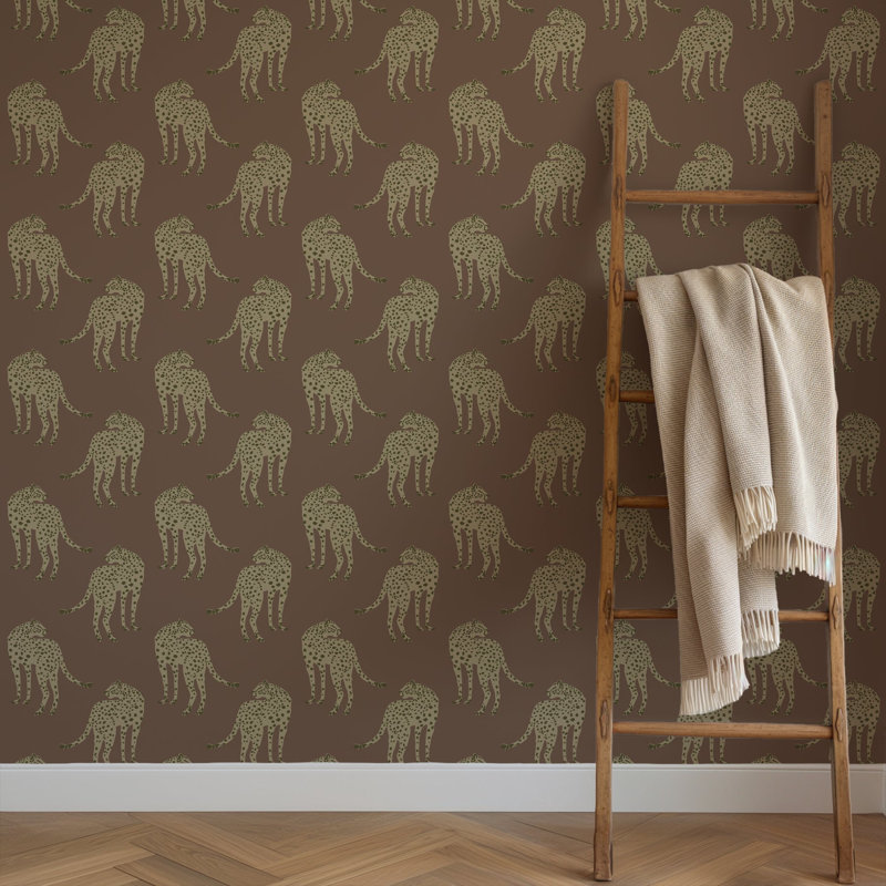 Prowling Cheetah - Mahogany Plains Wallpaper, Self-Adhesive, Mahogany Plains, Vinyl