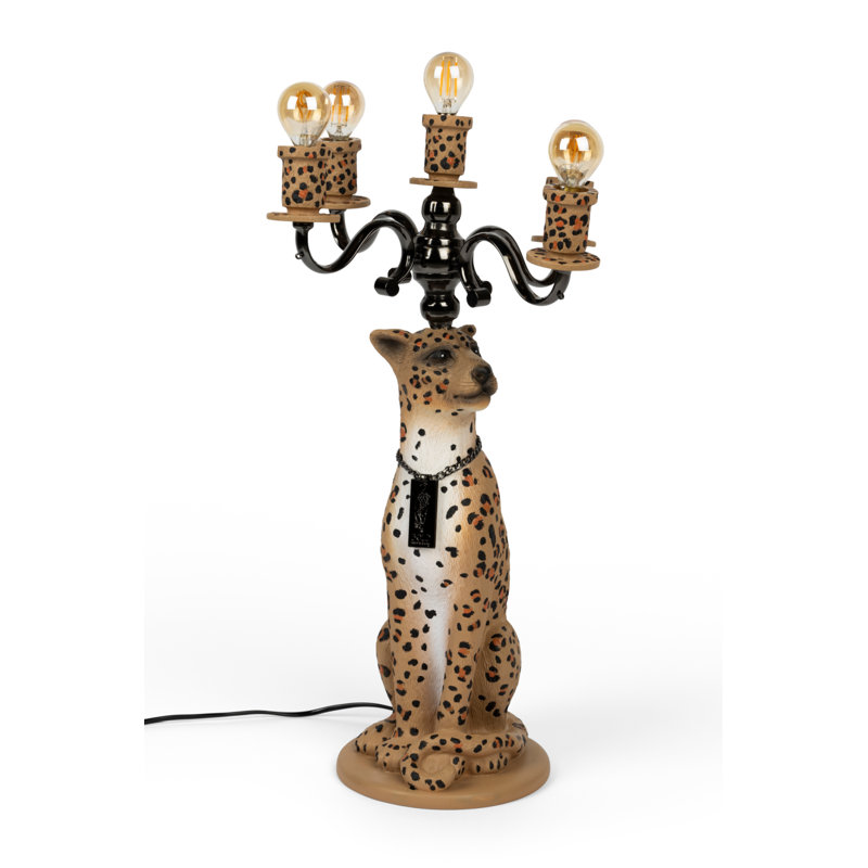 24'' Beige/Brown/Black Candelabra Floor Lamp