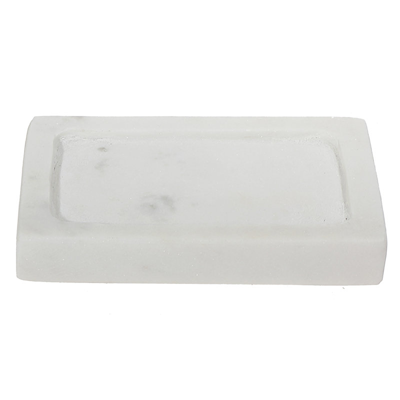 Porte-savon rectangulaire en marbre blanc Beatrice