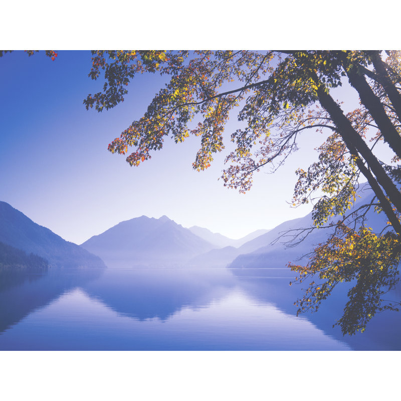 Autumn Afternoon Crescent Lake Framed Photographic Print Canvas, 16" H x 20" W, Black Framed Paper
