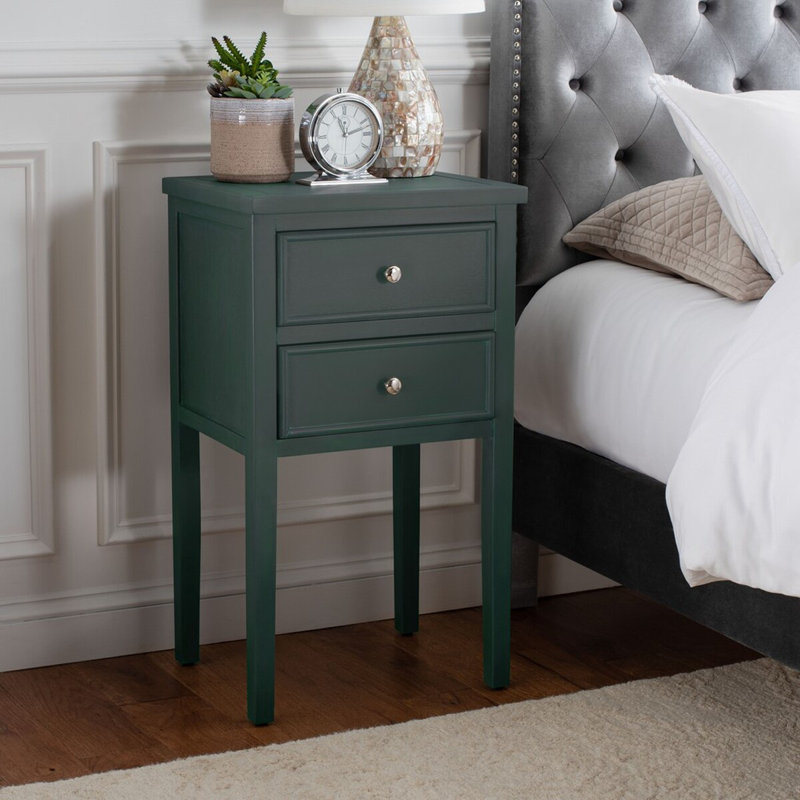 Table de bout Fedir Traditional Shaker 30 po, table de chevet rustique chic, Bleu sarcelle foncé