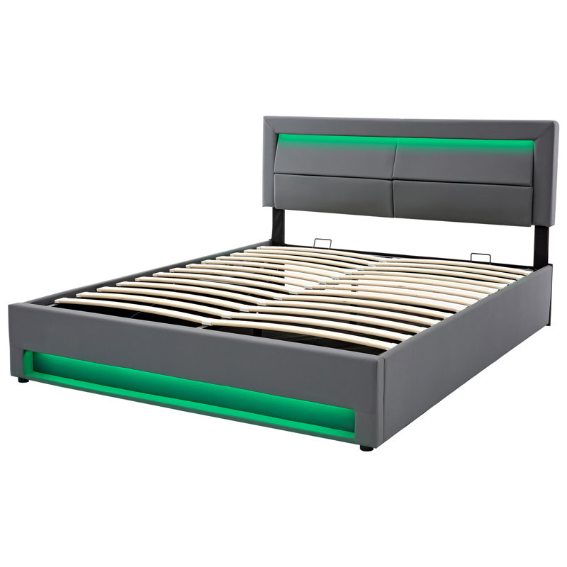 Crisstomo Upholstered Ottoman Storage Bed, Grey, 150 x 200cm