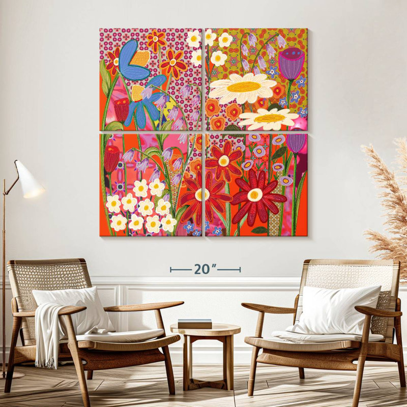 Harnek Flower Fabric II, 57" H x 57" W