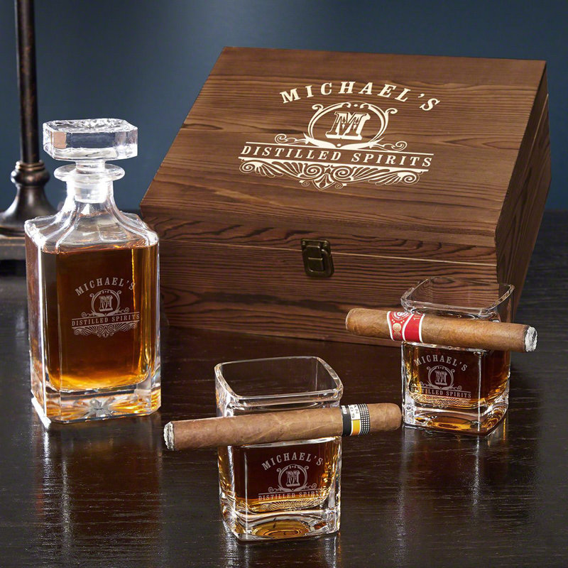 Carafe à whisky avec verres à whisky personnalisés, Oui