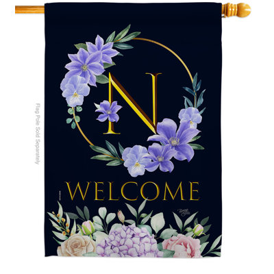 Drapeau de maison en polyester 40 x 28 po Welcome