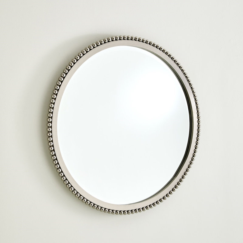 Ball Bearing Iron Round Wall Mirror, 40" x 40"