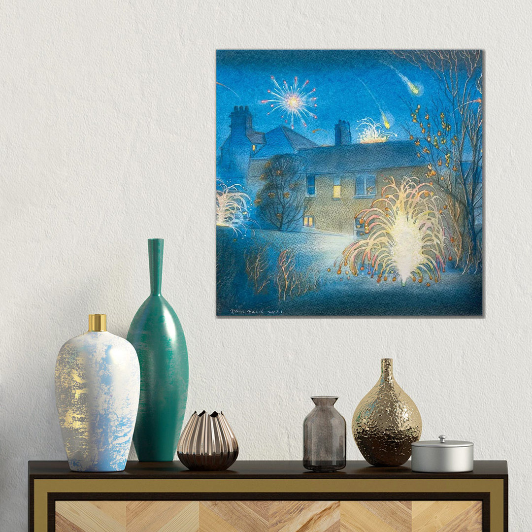 Feuerwerk von Ian Beck - Galerieverpackte Leinwand ohne Rahmen Giclée auf Leinwand