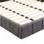 Lit tapissier élégant en chenille beige avec motif damier, grand, gris-133505115