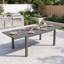 Tables de patio extensibles, structure en métal, salle à manger grise moderne pour la famille