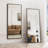 Full Length Mirror, 71"x28" Floor Mirror with Stand, Hanging Mounted Mirrors for Bedroom, Living Room, Cloakroom, Dining Room, Black, Rect-875339950-875339923