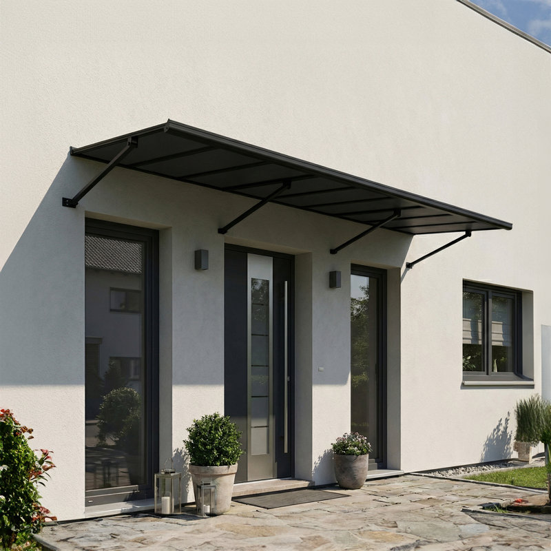 Palram - Canopia Augustine 3.7' x 3'  Awning - Black/Grey, 11' x 3'