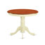 L'ensemble de table de salle à manger 3 pièces pour petits espaces comprend une table de cuisine ronde avec piédestal et 2 chaises de salle à manger, babeurre et cerise-313623464-313623467