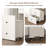Make Up Vanity Desk With Mirror And Lights, White Vanity Table Set With Charger Station And Cabinet
