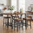 Bochini 62.99" L x 31.49" W Dining Table, Rectangular Counter Height Kitchen Table with Metal Footrest for Kitchen & Home Bar-368065205