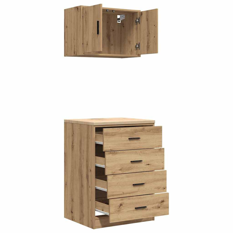 2 Piece Garage Cabinet Part Or Accessory, Artisan Oak