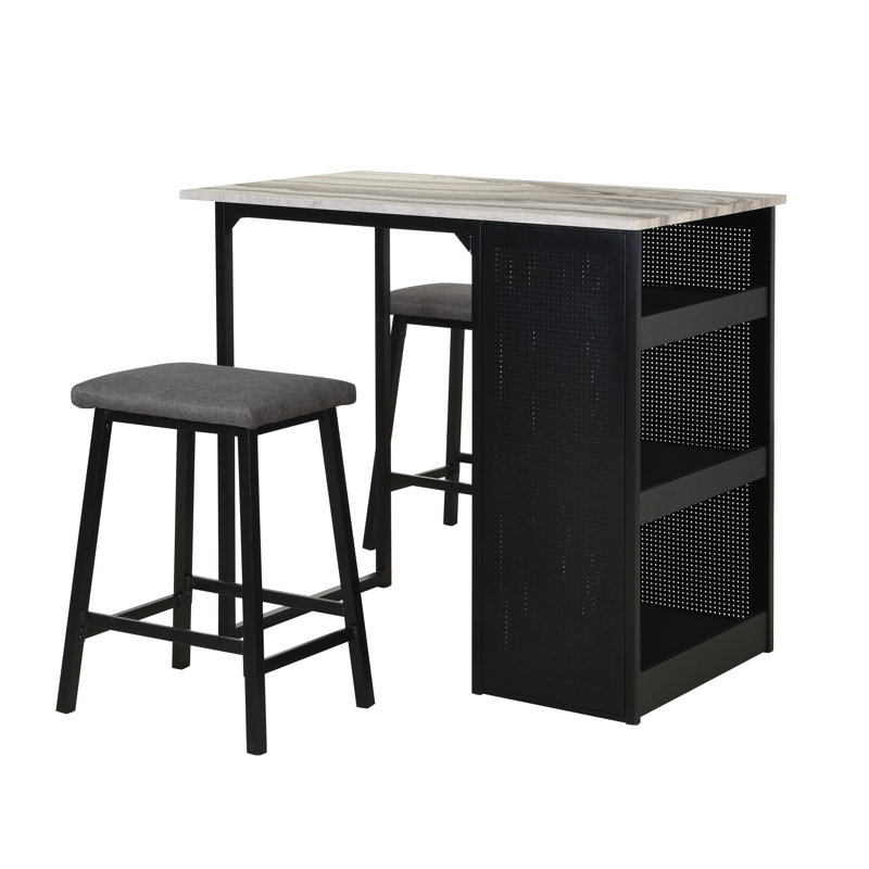 2 - Person Faux Marble Top Four Leg Dining Set