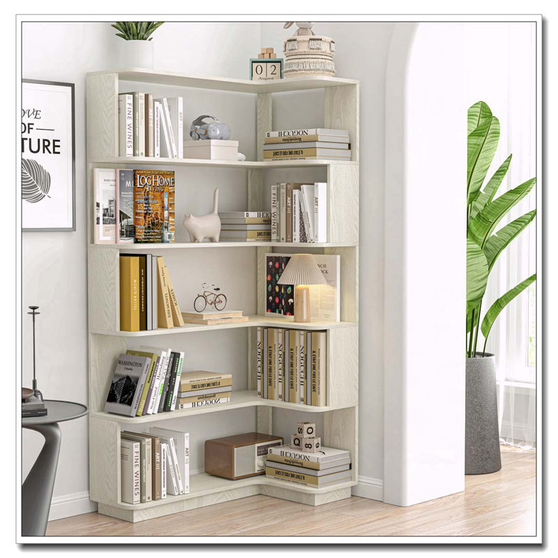 Bibliothèque de coin autoportante, Blanc