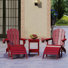 5 Pcs Hdpe Folding Adirondack Chairs Seating Group With Table And Ottoman