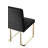 Dexter Upholstered Modern Velvet Dining Side Chair (Set of 2) – Upholstered Dining Chairs with Steel Legs, Luxurious Contemporary Kitchen & Dining Room Seating - Black Velvet with Gold Legs-1151320403