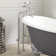 Telephone Style Floor Mounted Tub Faucet with Cross Handles