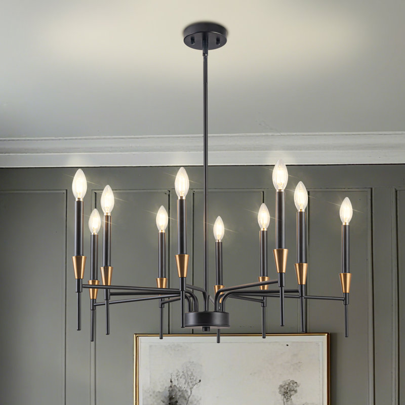 Lustre léger Tomio, H 70,86 po x l 26,77 po x P 26,77 po, 10
