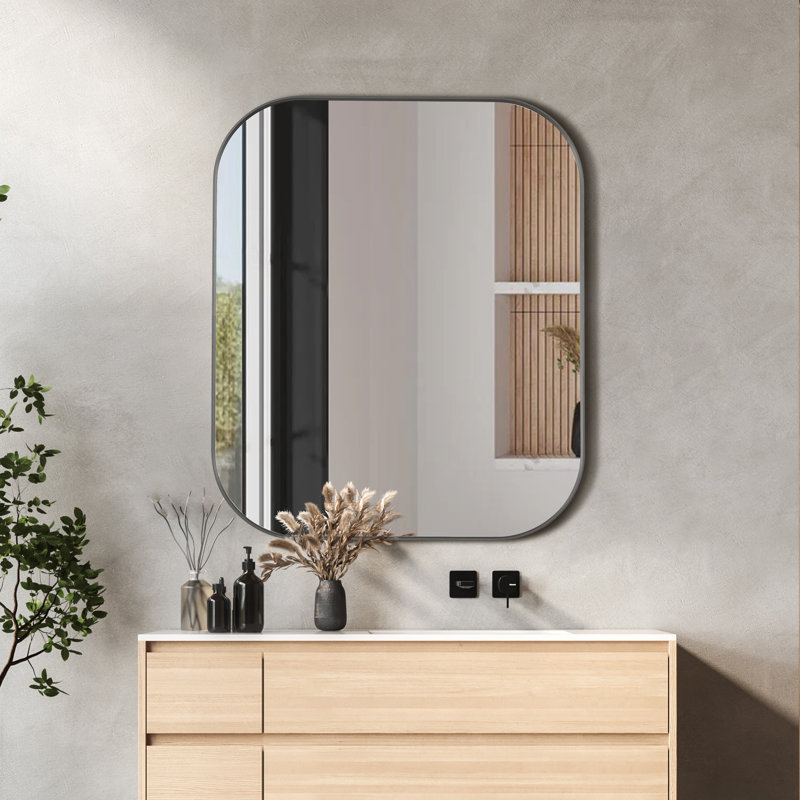 Miroir mural Trielle, Bronze industriel, 29,5 po x 36 po
