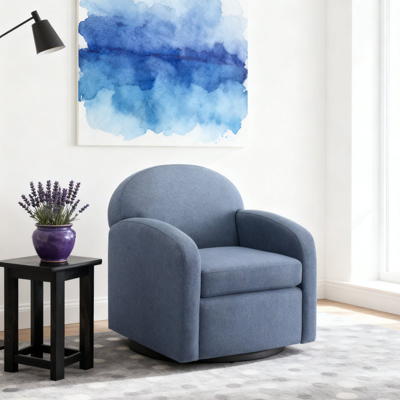 Chaise pivotante bleue moderne, Bleu