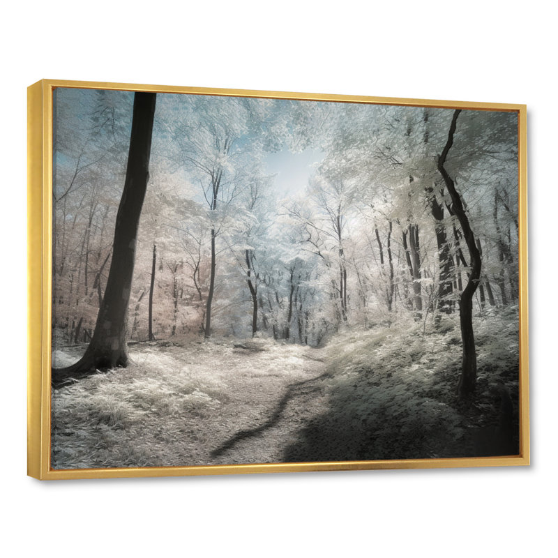 Ryiah Snow, arbres couverts sur toile, H 12 po x l 20 po x P 1 po, Cadre flottant doré
