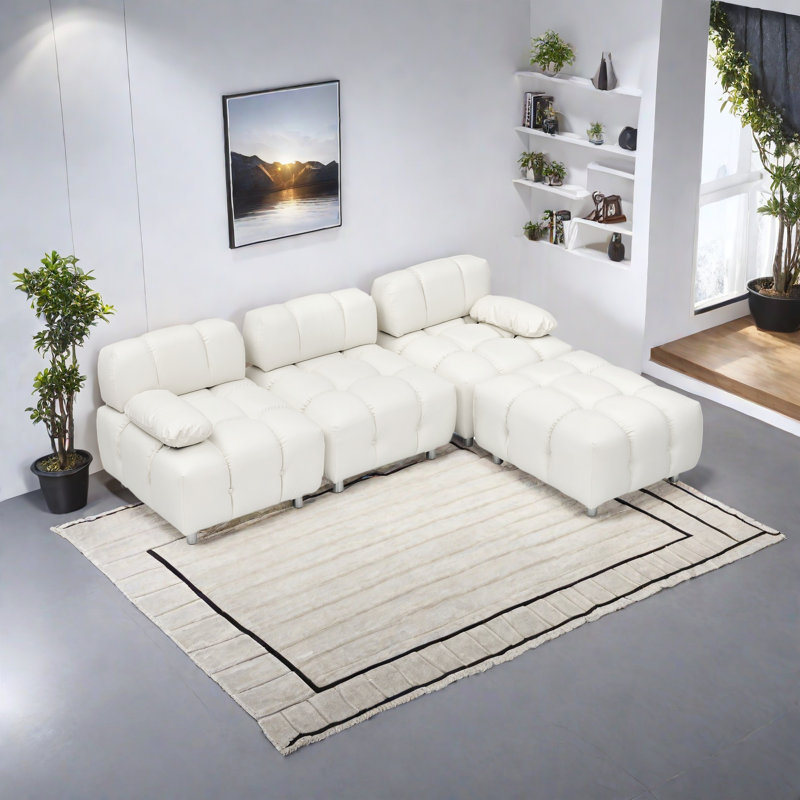 Un canapé en tissu de 90,60 pouces, imperméable, résistant aux taches et aux rayures, peut s'asseoir confortablement dans la chambre à coucher sans prendre de place