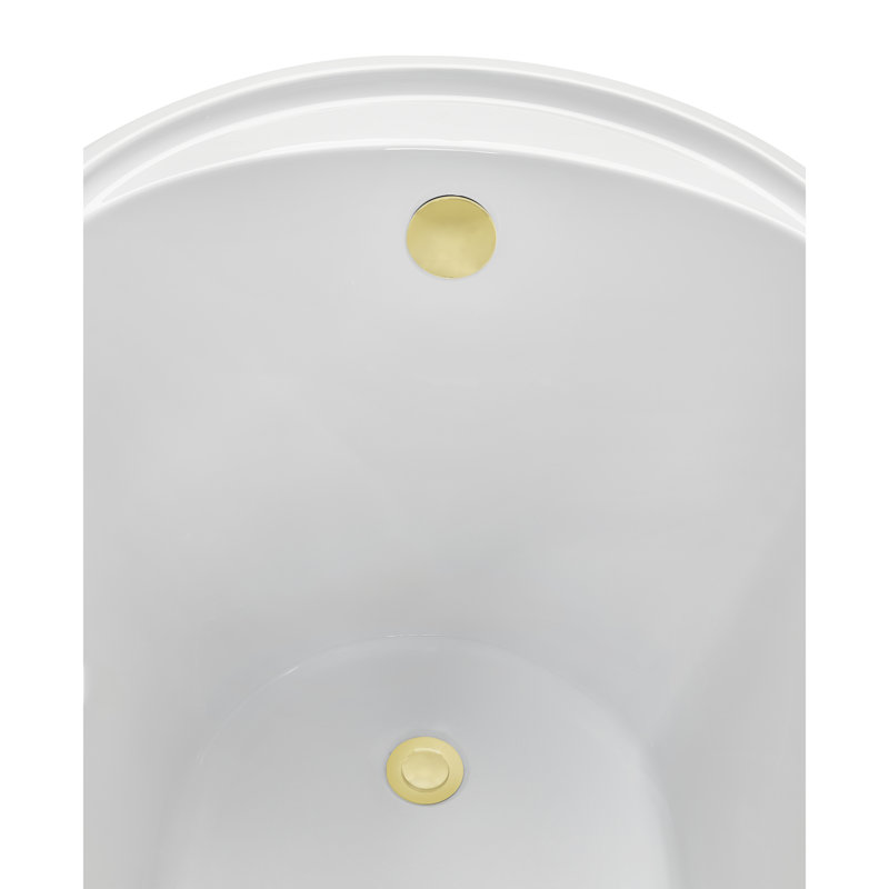 Baignoire autoportante 48 "avec drain interne Streamline, Laiton poli