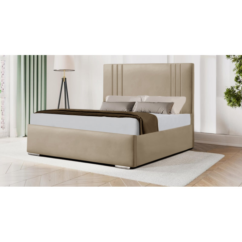 Anjan Upholstered Bed, Small Single (2'6), Mink