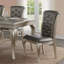 Ensemble de 2 chaises d'appoint luxueuses en bois argenté / polyuréthane revêtu de similicuir gris