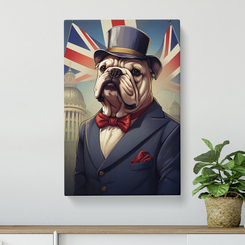 British Bulldog Deco No.2 - No Frame Print, 76cm H x 50cm W x 3cm D