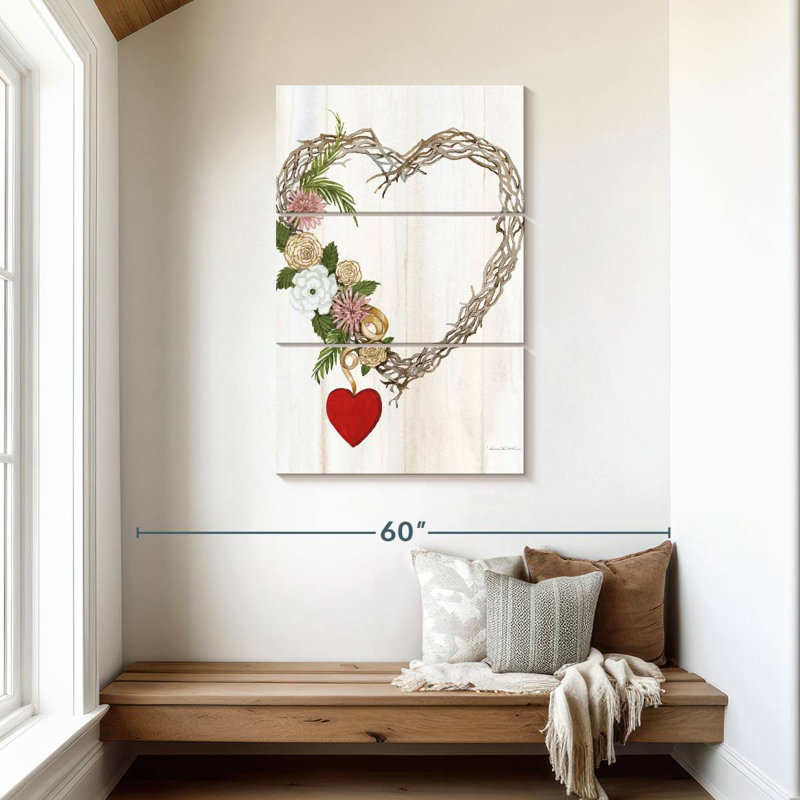 Couronne rustique Hardie Valentine, H 45 po x l 28 po
