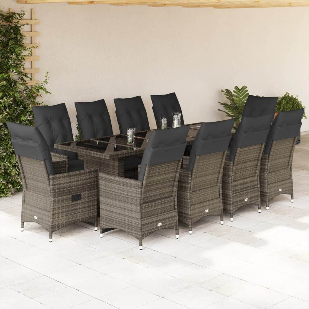 11-Tlg. Garten-Bistro-Set mit Kissen