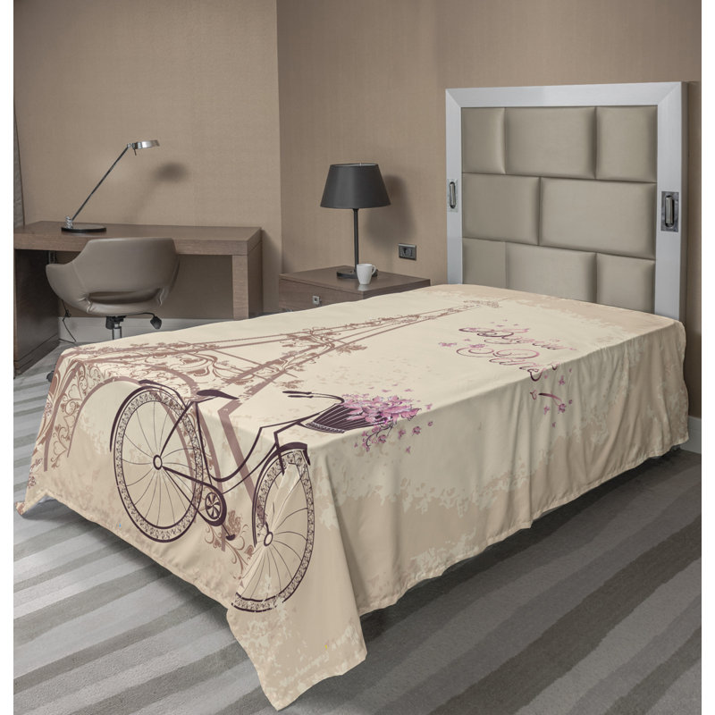 Microfiber No Pattern And Not Solid Color Flat Sheet, Twin