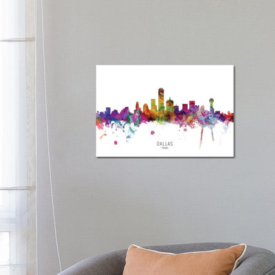 " Dallas Texas Skyline " by Michael Tompsett Painting Print