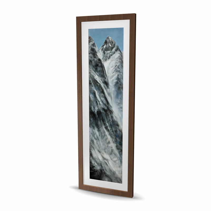 «Mountains of Lhotse», reproduction encadrée murale grise, H 48 po x l 16 po, Brun