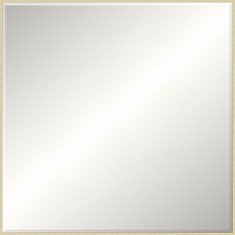 Floater 2 Solid Wood Beveled Mirror, 49.25" x 49.25", Antique Silver, Square
