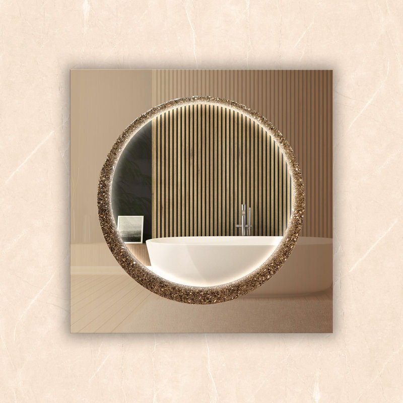 Vita Flat Glass Lighted Mirror, 37.4" x 37.4"