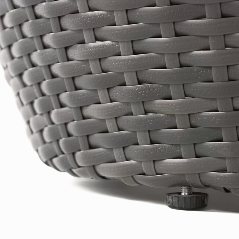 Outdoor Wicker 14.00" Patio Side Table, Grey