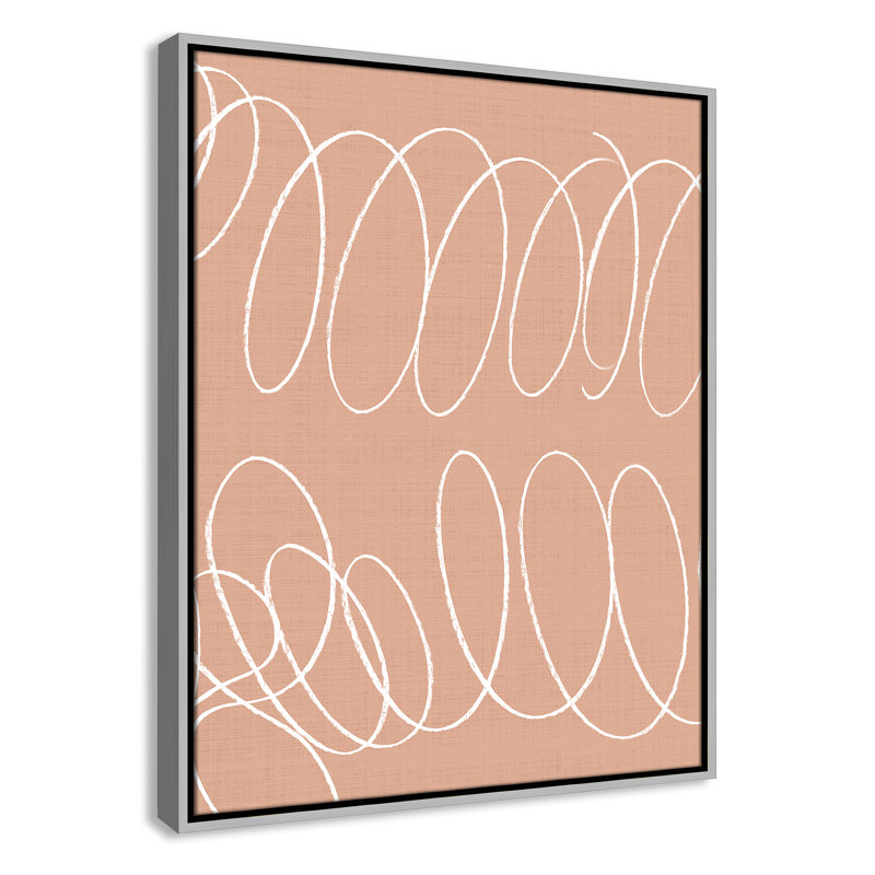 Winding Lines I - Floater Frame Graphic Art on Canvas, 29.5" H x 23.5" W x 2" D, Silver Framed
