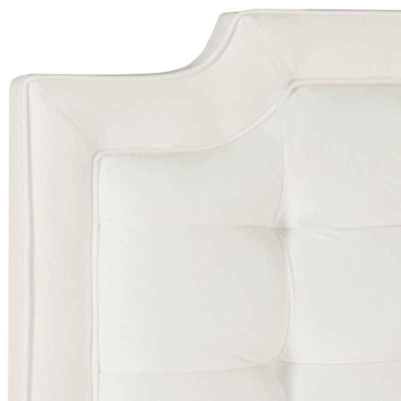 Tête de lit en tissu d'ameublement Findlay, Double, Polyester blanc