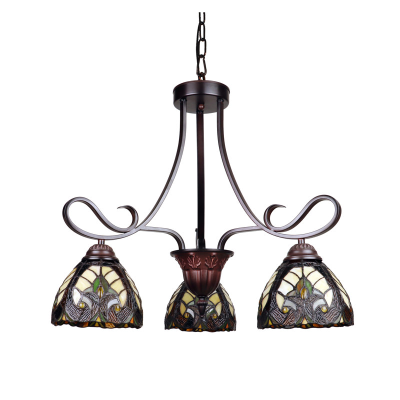 CHLOE Lighting LIAISON Mini-lustre 3 lumières au fini bronze antique de style victorien de 25 po de large