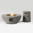 15" H x 37” W 2-Pieces Round Outdoor Gas Fire Pit Table Set with Hidden Round Gas Tank Holder as Side table