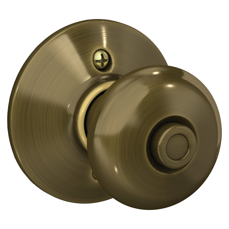 Plymouth Bed and Bath Knob, Antique Brass