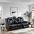 Alvon 3 Pieces of Storage Arm Vegan Leather Power Reclining Sofa Set with Lighting