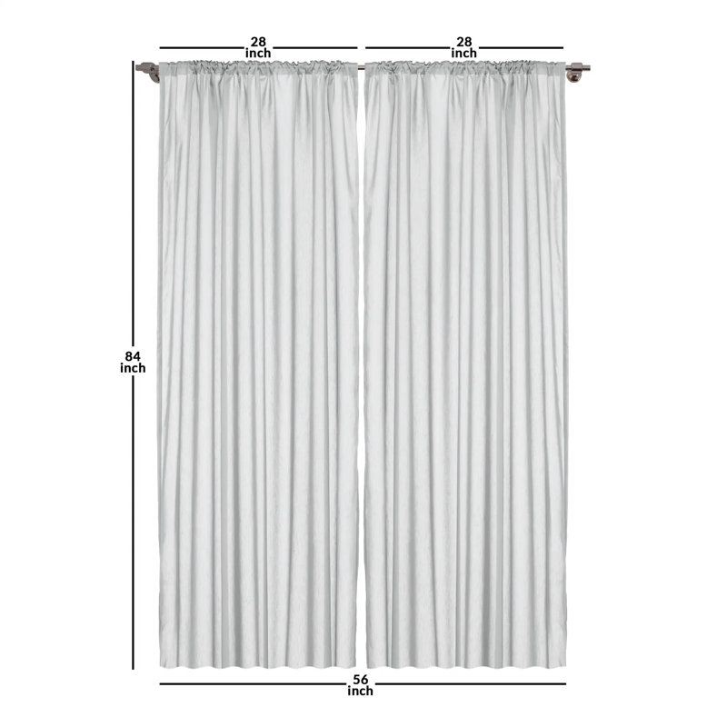 Black and White Space Cat Pattern Rod Pocket Curtains